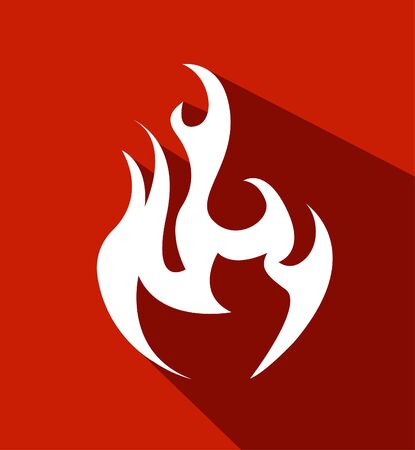 Fire. Flat white symbolのイラスト素材