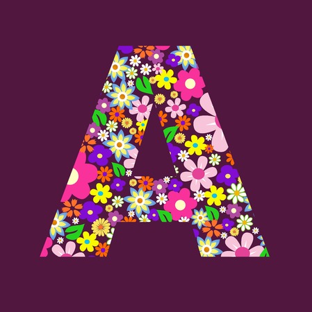 Letter of beautiful flowers Aのイラスト素材