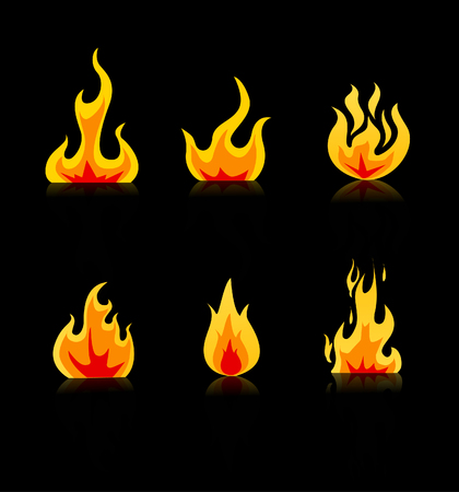 Fire Icons set vectorのイラスト素材