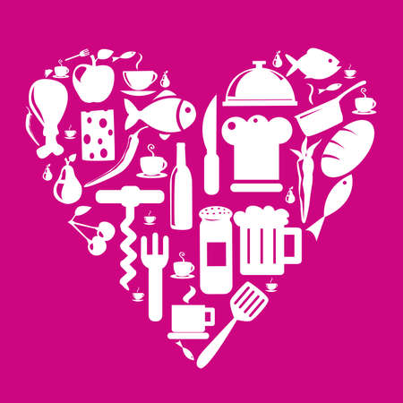 Food and Kitchen Icons Setのイラスト素材