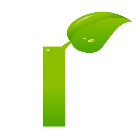 Green eco letter I vector illiustrationのイラスト素材