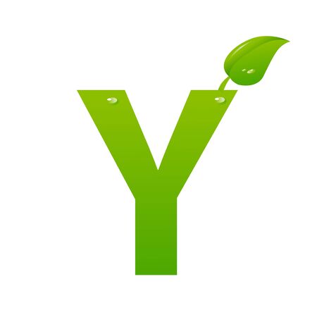 Green eco letter Y vector illiustration.のイラスト素材