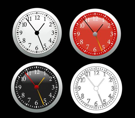 Clock vector illustration setのイラスト素材