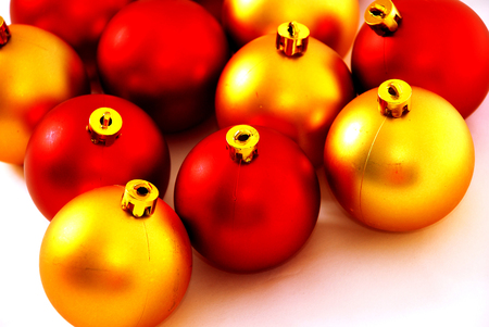 Colored Christmas ballsの写真素材