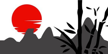 Traditional Japanese paintingのイラスト素材