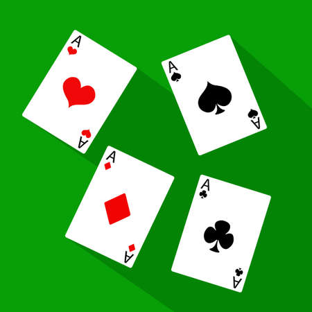 Vector Playing Card Suit Icon Symbol Setのイラスト素材