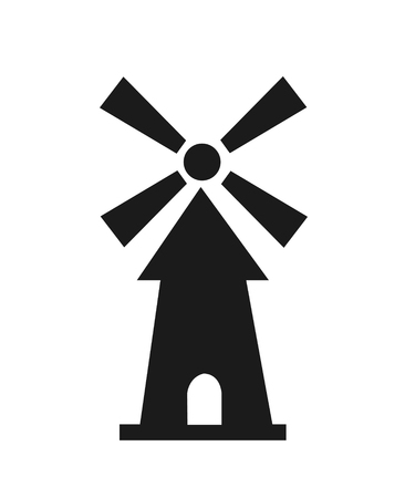windmill, wind power vector illustrationのイラスト素材