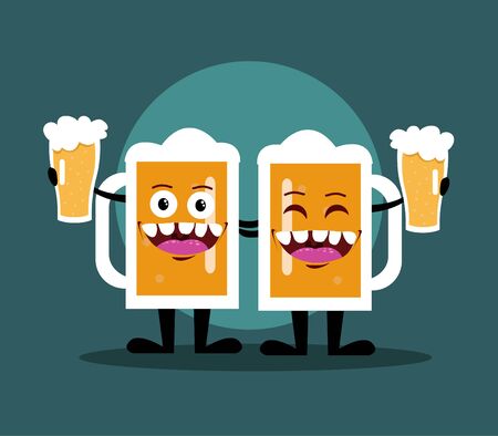 Bottle of beer cartoon designのイラスト素材