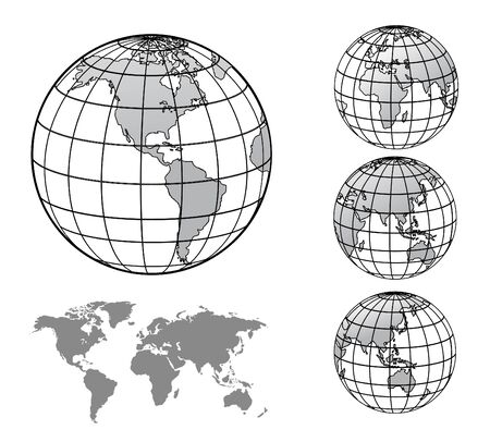 world globe with world mapのイラスト素材