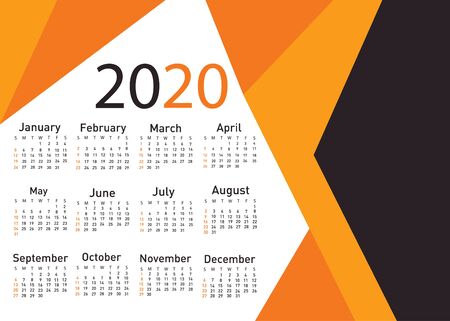 Calendar for 2020 vector illustrationのイラスト素材