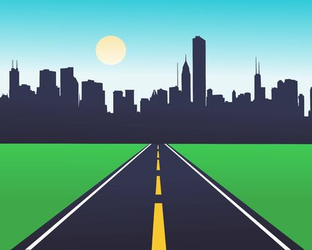 Vector illustration of urban skylines のイラスト素材