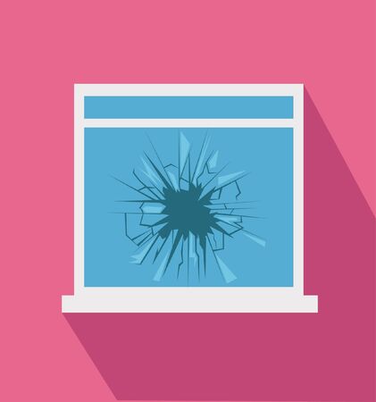 broken window icon in flat styleのイラスト素材