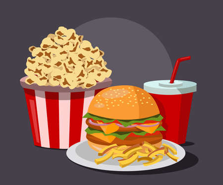fast food illustrationのイラスト素材