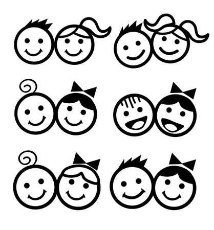 kids icon vector illustration setのイラスト素材