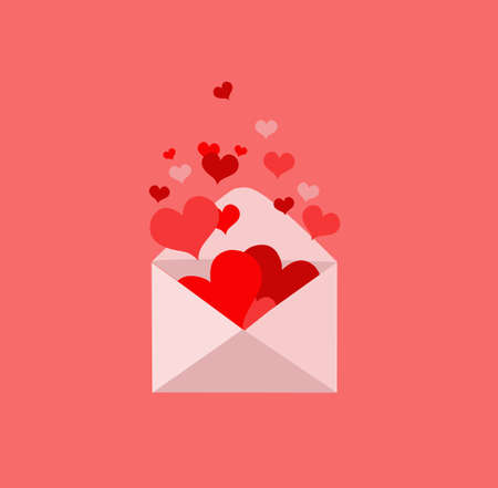 Envelope with hearts popping outのイラスト素材