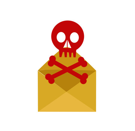 envelope and skull vector illustrationのイラスト素材