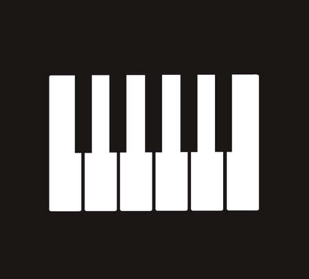 Piano icon design isolated on black backgroundのイラスト素材