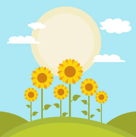 Sunflowers vector illustration designのイラスト素材