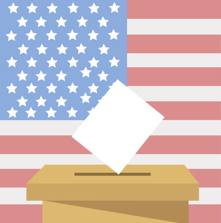 Vector of voter ballot going into a ballot boxのイラスト素材