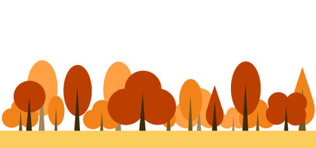 autumn trees vector illustrationのイラスト素材