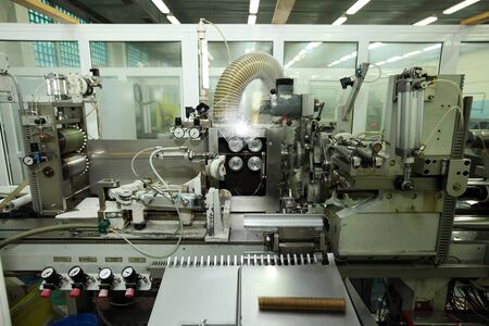 Manufacture of a natural shell for sausage. Collagen shell for sausages. Collagen casings industry...