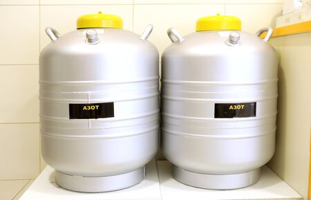 Clinic of reproductive medicine. Artificial insemination. Clinic of artificial conception. Sperm freezing. Liquid nitrogen storageの写真素材