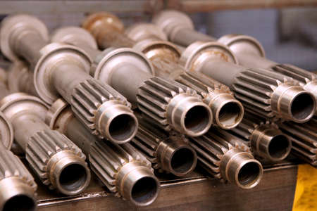 Lots of parts for big cars. Gears, shafts, sprockets in quantities. Spare parts for mining combines....