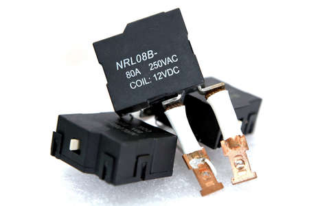 Power polarized bipolar relays. Composition with digital screen. power voltage relay..