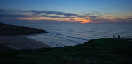 Amazing colours in a sky a the sunset in a Portuguese beach. Portugalの写真素材