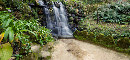 Natural Waterfall in a park in Sintra, Portugal