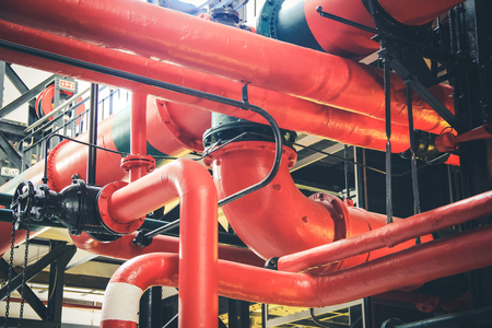 Various mechanisms and metal pipes from a Industrial Factory