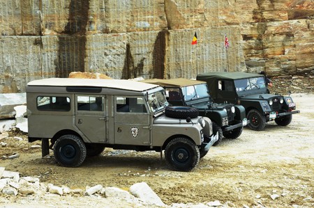 Valpellice, Italy - jun 15-16 2013, Experience Land Rover Series One in stone quarry