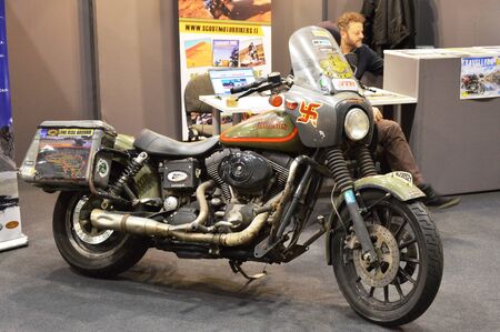 Verona, Italy - jan 20 2017: motor bike expo, motorbike Harley Davidsonのeditorial素材