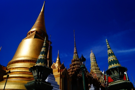 There are a lot of pagoda in Thailand and they have many styles.の写真素材