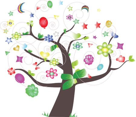 colorful treeのイラスト素材