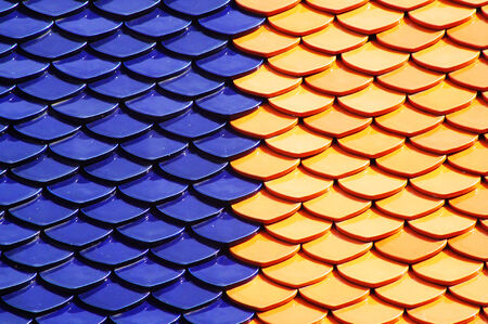 background of temple roof in Wat Prakeaw, Bangkok of Thailandの写真素材