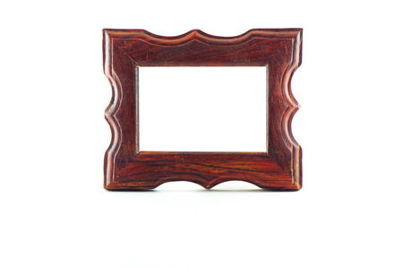 old wood frame and border on white backgroundの写真素材