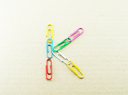 alphabet and paper clip in letter kの写真素材