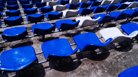 blue chair in stadiumの写真素材