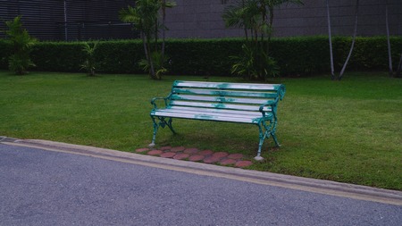 Chair in gardenの写真素材