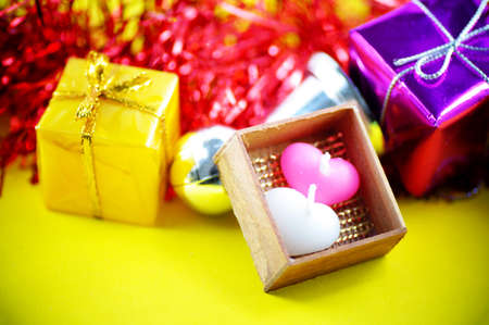 gift and ornament of christmas for background