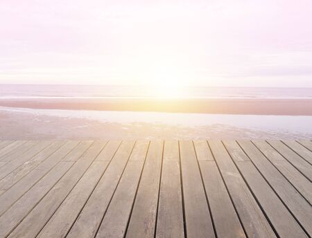 wood floor with sun shine on beach wood floor with sun shine on beach