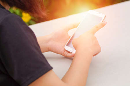 hand o women use phone concept in business and networking