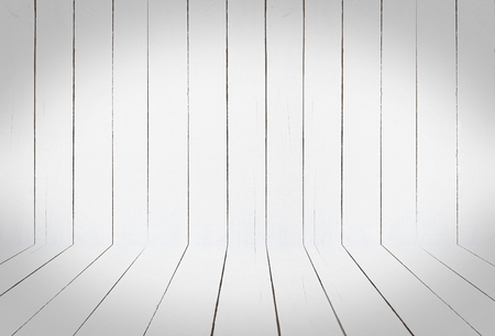 white wood texture wall background in vintage with copy space, top view of floorの写真素材