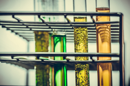 scientific experiments,  Laboratory equipment and  test tubes- science conceptの写真素材
