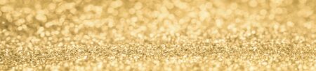 defocus of glitter vintage lights background and panorama. gold and silver for Christmas and new...