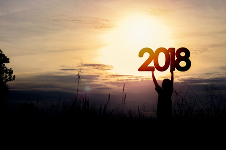 silhouette of women show 2018, concept as new year