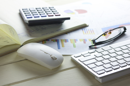 business tool on working table, concept as preparing for working hard to successの写真素材