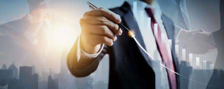 Idea and creative innovation light bulb on blue backgroundの写真素材