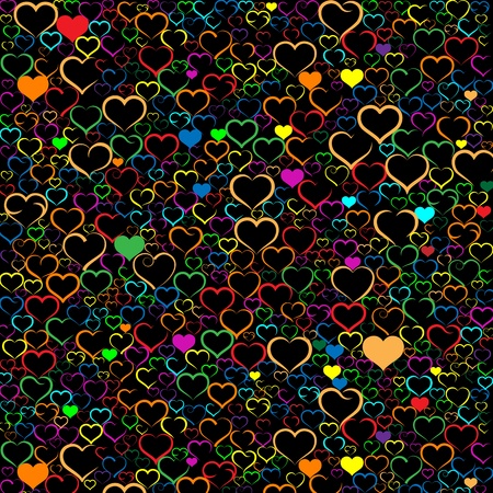 Colorful Valentine's day background with heartsのイラスト素材